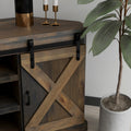Farmhouse 56 Inch Corner Tv Stand For Tvs Up To 60 Inches, No Assembly Required, Barnwood Finish Brown Brown Primary Living Space 50 59 Inches 60 69 Inches Farmhouse,Lodge,Rustic Alder 60 Inches Wood
