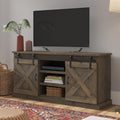 Farmhouse 66 Inch Tv Stand Console For Tvs Up To 80 Inches, No Assembly Required, Barnwood Finish Brown Brown Primary Living Space 60 69 Inches 80 89 Inches Farmhouse,Lodge,Rustic Alder 80 Inches Wood