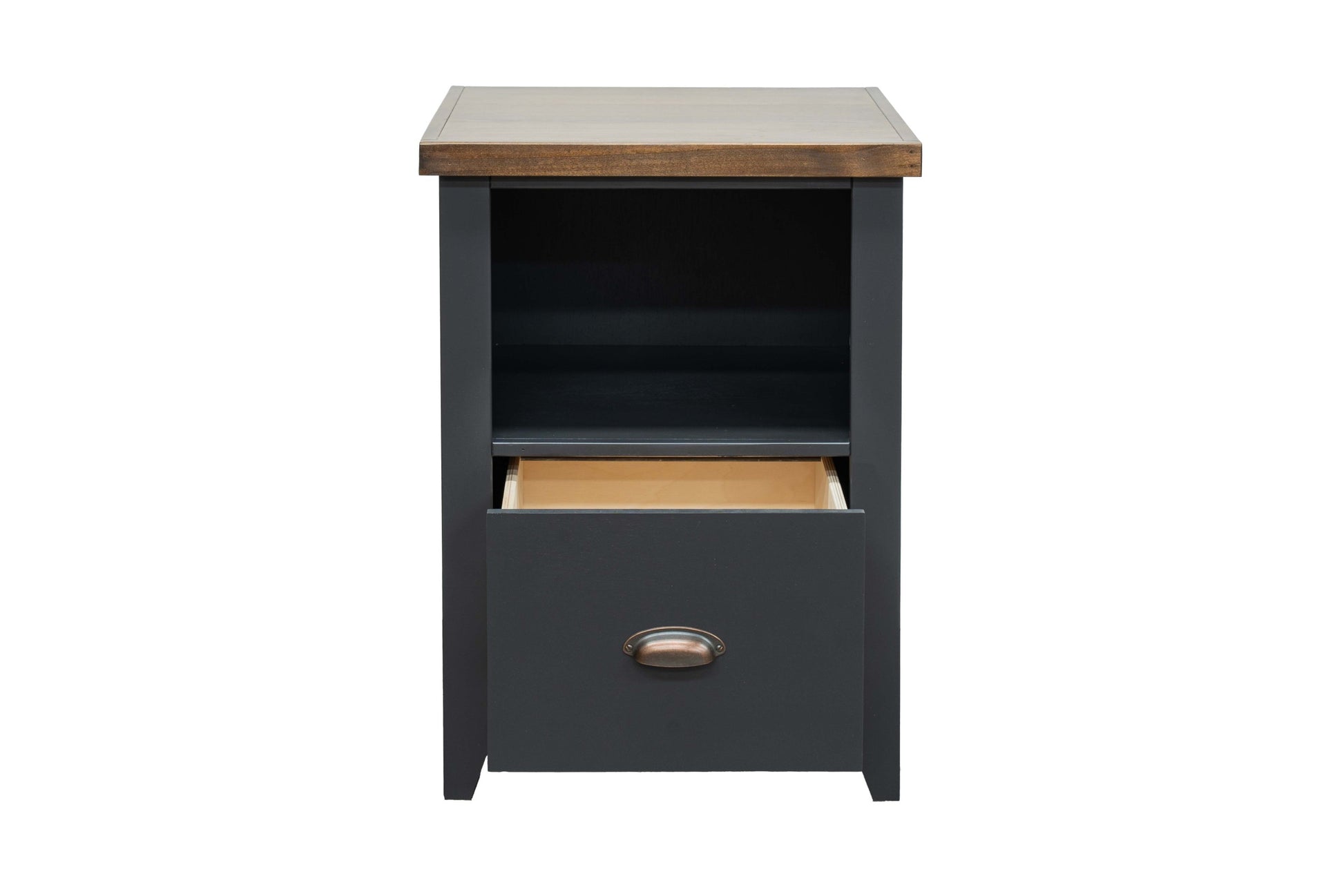 Essex 22 Inch 1 Drawer File, No Assembly Required, Black And Whiskey Finish Filing Cabinets 1 2 Drawers Black Office Drawers Included Coastal,Farmhouse Poplar Wood