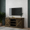 Farmhouse 66 Inch Tv Stand Console For Tvs Up To 80 Inches, No Assembly Required, Barnwood Finish Brown Brown Primary Living Space 60 69 Inches 80 89 Inches Farmhouse,Lodge,Rustic Alder 80 Inches Wood