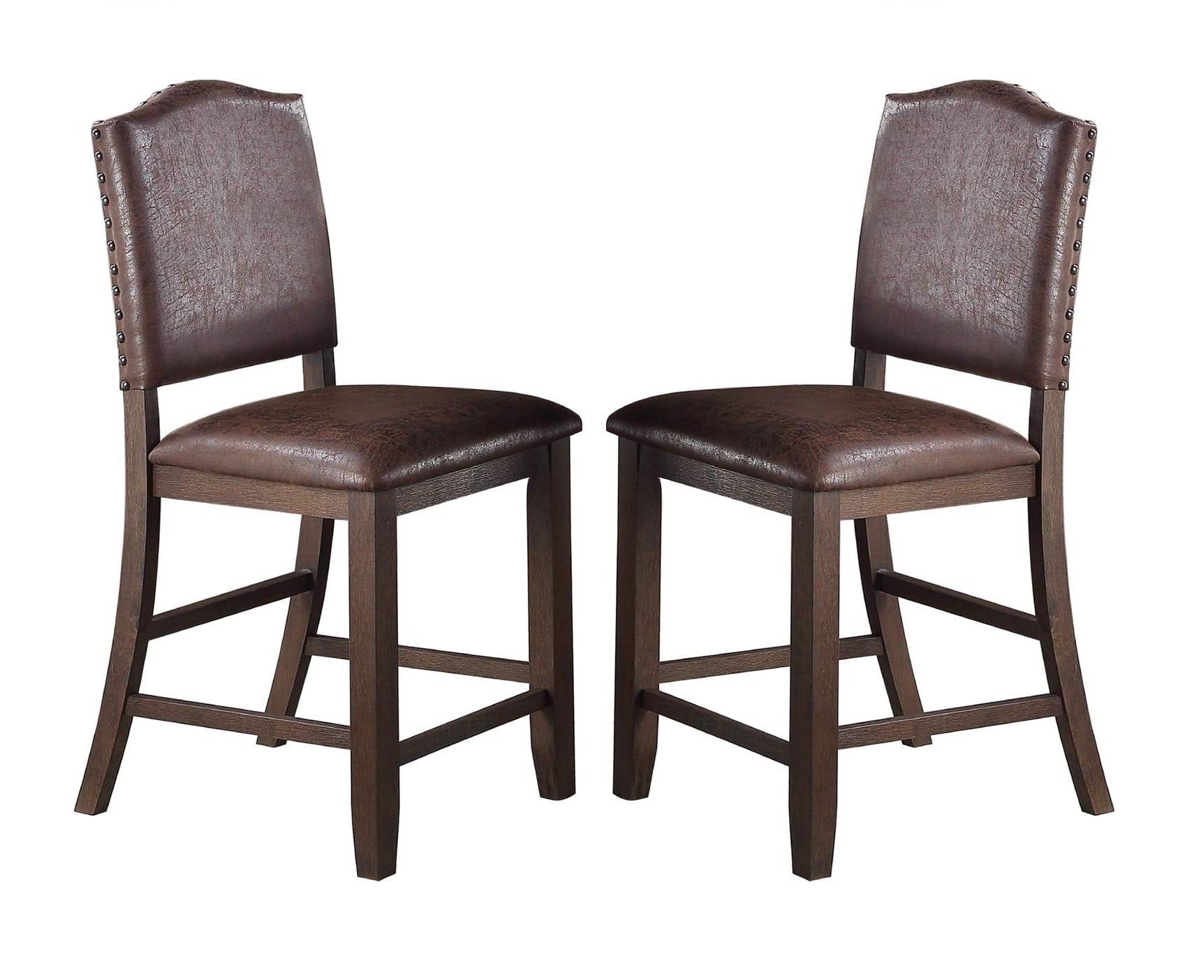 Dining Room Furniture Rustic Espresso Counter Height Table W Storage Base High Chairs 7Pc Counter Ht. Dining Set Rustic Espresso Faux Leather Upholstered Seats Espresso Wood Dining Room Solid Wood Pine Rectangular Dining Table With Chair Upholstered