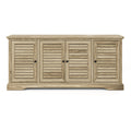 Topanga 68 Inch 4 Door Tv Console For Tvs Up To 80 Inches, No Assembly Required, Alabaster Finish Beige Primary Living Space 70 79 Inches 70 79 Inches Coastal,Rustic,Transitional Oak 75 Inches Wood