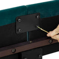 Queen Size Green Velvet Tufted Upholstered Platform Bed Box Spring Required Queen Green Wood Bedroom Contemporary,Modern,Transitional Bed Frame Foam Velvet Polyester