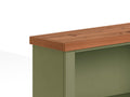 Vineyard 72 Inch High 5 Shelf Bookcase, No Assembly Required, Sage Green And Fruitwood Finish 5 Green Standard Horizontal Office Closed Back Wood Coastal,Farmhouse Poplar Wood