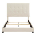 Queen Size Beige Tufted Upholstered Platform Bed Box Spring Required Queen Beige Wood Bedroom Contemporary,Modern,Transitional Bed Frame Foam Polyester Polyester