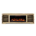 Topanga 83 Inch Electric Fireplace Tv Console For Tvs Up To 95 Inches, Minimal Assembly, Alabaster Finish 41 50 Electric No Beige 400 Vent Free Primary Living Space Coastal,Rustic,Transitional Oak Yes Insert Wood Electric
