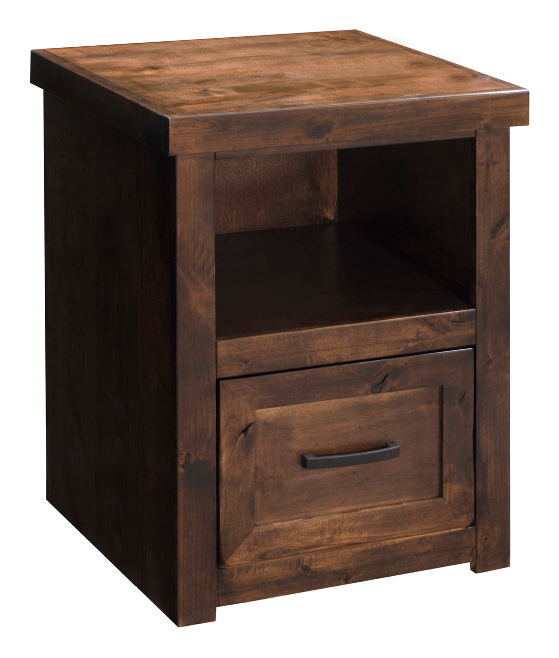 Sausalito 22 Inch 1 Drawer File, No Assembly Required Whiskey Finish Filing Cabinets 1 2 Drawers Brown Brown Office Drawers Included Rustic,Transitional Alder Wood