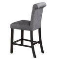 Charcoal Fabric Set Of 2Pc Counter Height Dining Chairs Contemporary Plush Cushion High Chairs Tufted Back Chair Kitchen Dining Room Charcoal Grey Dining Room Foam Contemporary,Modern,Transitional Dining Chairs Rubberwood Tufted Back Set Of 2 Solid Wood