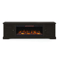 Topanga 83 Inch Electric Fireplace Tv Console For Tvs Up To 95 Inches, Minimal Assembly, C Finish 41 50 Electric No Black 400 Vent Free Primary Living Space Coastal,Rustic,Transitional Oak Yes Insert Wood Electric