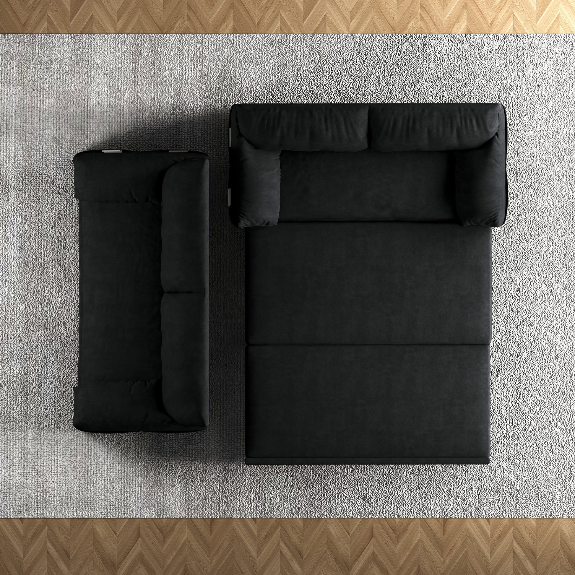 63.8" Queen Pull Out Sofa Bed, 3 In 1 Convertible Sleeper Sofa With Side Storage,Multi Functional Velvet Loveseat Bed For Living Room,Bedroom,Apartment,Office,Black Old Sku:W1885P151441 Black Velvet Velvet 2 Seat