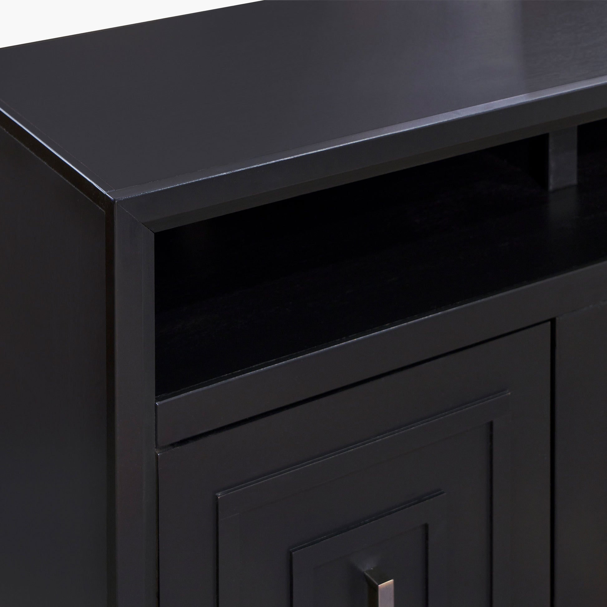 Sunset 83 Inch Electric Fireplace Tv Stand For Tvs Up To 95 Inches, Minimal Assembly, Black Finish 41 50 Electric No Black 400 Vent Free Primary Living Space Contemporary,Modern Poplar Yes Insert Wood Electric