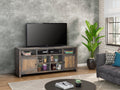 Joshua Creek 84 Inch Tv Stand Console For Tvs Up To 95 Inches, No Assembly Required, Barnwood Finish Brown Brown Office 80 89 Inches 90 Inches Or Larger Lodge,Rustic Alder 85 Inches Wood