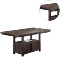 Dining Room Furniture Rustic Espresso Counter Height Table W Storage Base High Chairs 7Pc Counter Ht. Dining Set Rustic Espresso Faux Leather Upholstered Seats Espresso Wood Dining Room Solid Wood Pine Rectangular Dining Table With Chair Upholstered