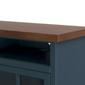 Nantucket 74 Inch Fireplace Tv Stand Console For Tvs Up To 85 Inches, Minimal Assembly, Blue Denim And Whiskey Finish Up To 40 Electric No Blue 400 Vent Free Primary Living Space Coastal,Farmhouse Poplar Yes Insert Wood Electric