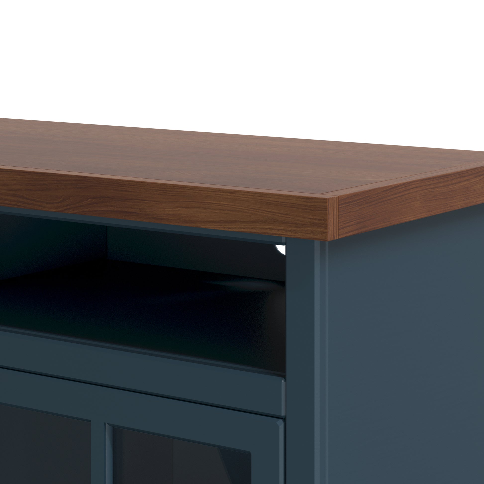 Nantucket 74 Inch Fireplace Tv Stand Console For Tvs Up To 85 Inches, Minimal Assembly, Blue Denim And Whiskey Finish Up To 40 Electric No Blue 400 Vent Free Primary Living Space Coastal,Farmhouse Poplar Yes Insert Wood Electric
