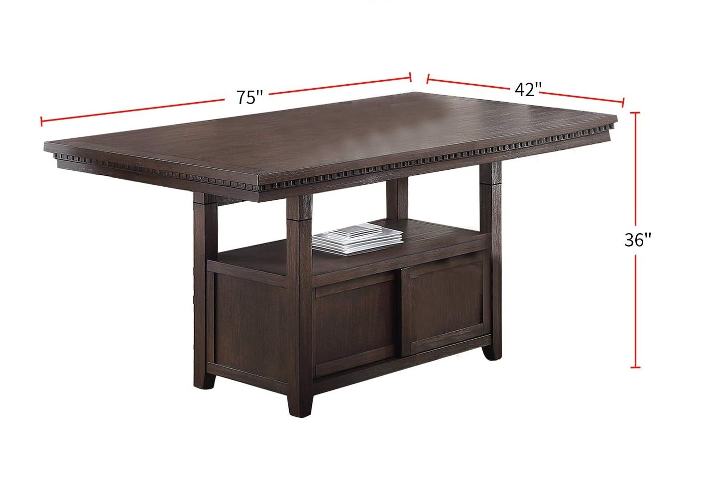 Dining Room Furniture Rustic Espresso Counter Height Table W Storage Base High Chairs 7Pc Counter Ht. Dining Set Rustic Espresso Faux Leather Upholstered Seats Espresso Wood Dining Room Solid Wood Pine Rectangular Dining Table With Chair Upholstered