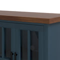 Nantucket 97 Inch Fireplace Tv Stand Console For Tvs Up To 100 Inches, Minimal Assembly, Blue Denim And Whiskey Finish 41 50 Electric No Blue 400 Vent Free Primary Living Space Coastal,Farmhouse Poplar Yes Insert Wood Electric