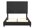 Queen Size Charcoal Grey Upholstered Platform Bed Box Spring Required Queen Grey Wood Bedroom Contemporary,Modern,Transitional Bed Frame Foam Polyester Polyester
