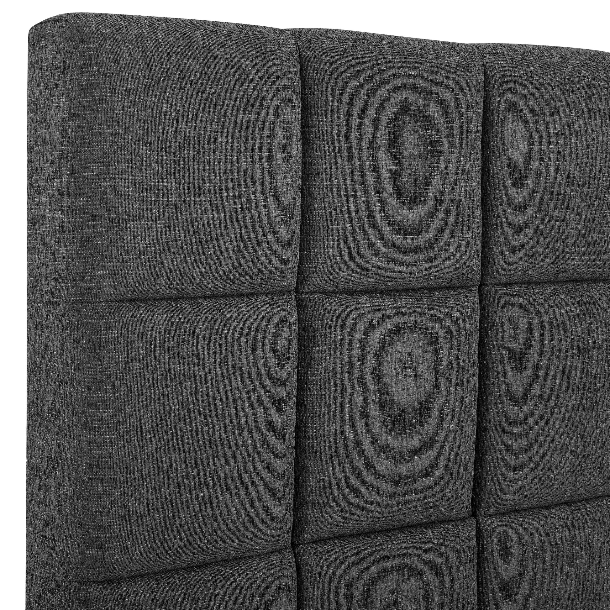 Queen Size Grey Squares Upholstered Platform Bed Box Spring Required Queen Grey Wood Bedroom Contemporary,Modern,Transitional Bed Frame Foam Polyester Polyester