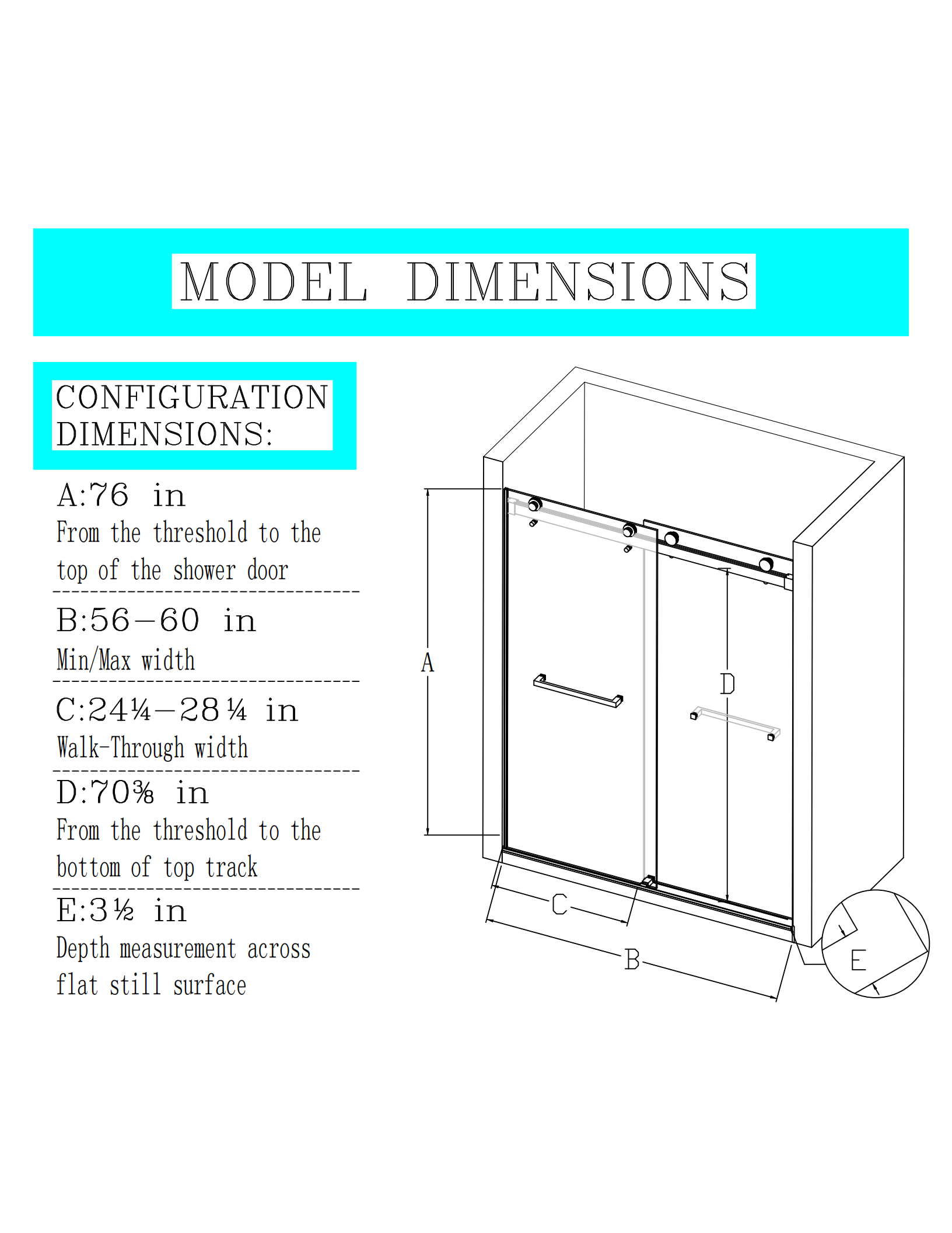 56 60 Inches W *76 Inches H Frameless Double Sliding Soft Close Shower Door In Matte Black,3 8 Inches 10Mm Thick Sgcc Tempered Glass Door Black Glass Metal