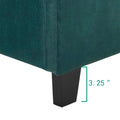 King Size Green Velvet Tufted Upholstered Platform Bed Box Spring Required King Green Wood Bedroom Contemporary,Modern,Transitional Bed Frame Foam Polyester