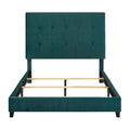Queen Size Green Velvet Tufted Upholstered Platform Bed Box Spring Required Queen Green Wood Bedroom Contemporary,Modern,Transitional Bed Frame Foam Velvet Polyester
