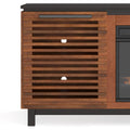 Graceland 86 Inch Fireplace Tv Stand Console For Tvs Up To 100 Inches, Minimal Assembly, Black With Bourbon Finish Electric Brown Primary Living Space Poplar Yes Insert Electric 41 50 No Brown 400 Vent Free Contemporary,Modern,Scandinavian Wood