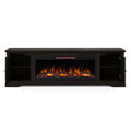 Topanga 83 Inch Electric Fireplace Tv Console For Tvs Up To 95 Inches, Minimal Assembly, C Finish 41 50 Electric No Black 400 Vent Free Primary Living Space Coastal,Rustic,Transitional Oak Yes Insert Wood Electric