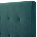 Queen Size Green Velvet Tufted Upholstered Platform Bed Box Spring Required Queen Green Wood Bedroom Contemporary,Modern,Transitional Bed Frame Foam Velvet Polyester