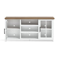 Hampton 67 Inch Tv Stand Console For Tvs Up To 80 Inches, No Assembly Required, Jasmine Whitewash And Barnwood Finish White White Primary Living Space 60 69 Inches 70 79 Inches Coastal,Farmhouse Poplar 75 Inches Wood