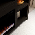 Urban Loft 62 Inch Electric Fireplace Tv Console For Tvs Up To 70 Inches, Minimal Assembly, Mocha Finish Electric Espresso Primary Living Space Poplar Yes Insert Electric Up To 40 No Brown 400 Vent Free Contemporary,Modern Wood