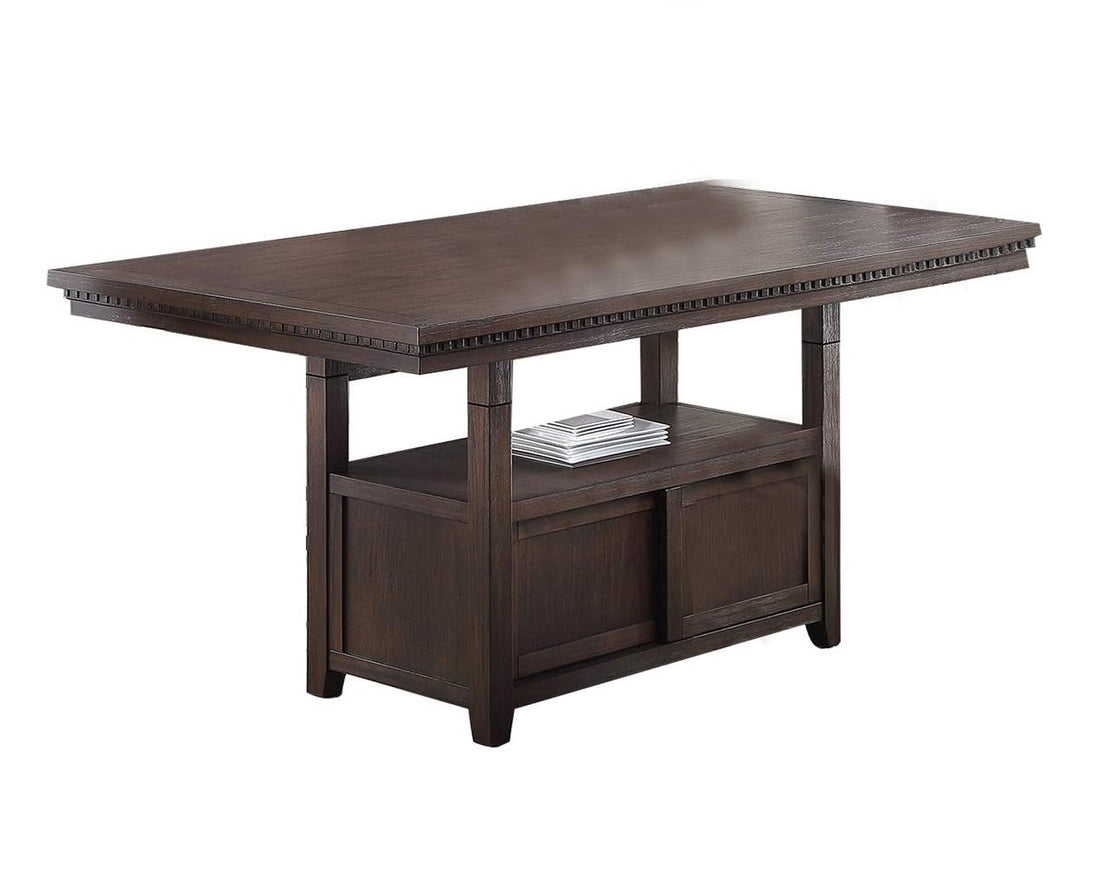 Dining Room Furniture Counter Height Dining Table Rustic Espresso Table W Storage Base Wooden Top 1Pc Rectangular Counter Ht. Table Only Espresso Espresso Dining Room Contemporary,Modern Pine Kitchen & Dining Tables Rubber Wood