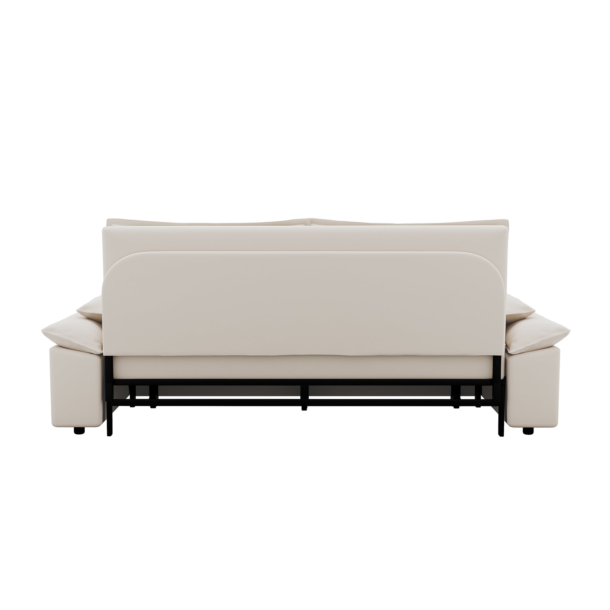 70.1" Queen Pull Out Sofa Bed, 3 In 1 Convertible Sleeper Sofa With 2 Soft Pillows,Multi Functional Velvet Loveseat Bed,Beige Old Sku:W1885134131 Beige Velvet 2 Seat