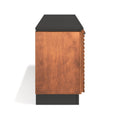 Graceland 86 Inch Fireplace Tv Stand Console For Tvs Up To 100 Inches, Minimal Assembly, Black With Bourbon Finish Electric Brown Primary Living Space Poplar Yes Insert Electric 41 50 No Brown 400 Vent Free Contemporary,Modern,Scandinavian Wood
