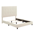 Queen Size Beige Tufted Upholstered Platform Bed Box Spring Required Queen Beige Wood Bedroom Contemporary,Modern,Transitional Bed Frame Foam Polyester Polyester