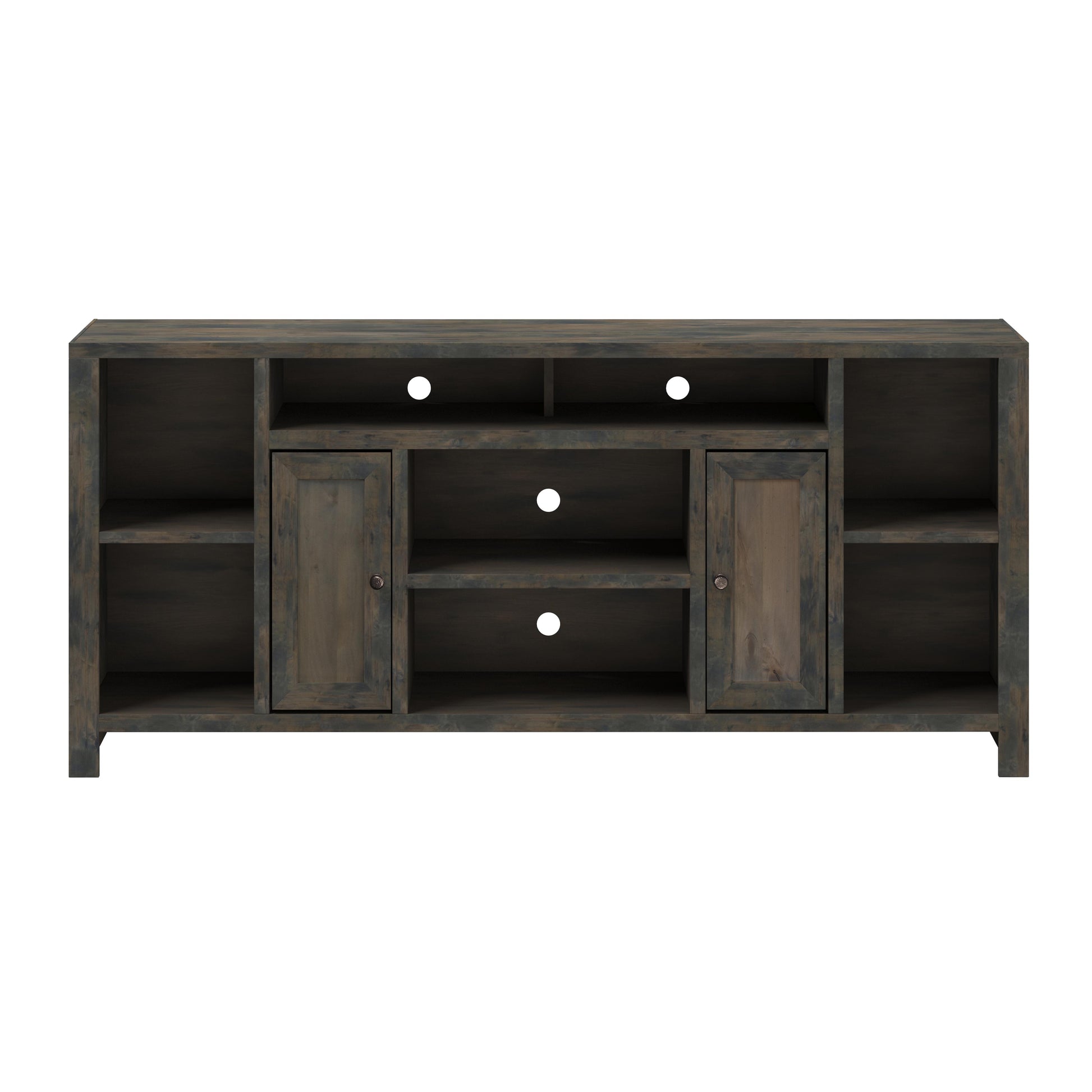 Joshua Creek 74 Inch Tv Stand Console For Tvs Up To 85 Inches, No Assembly Required, Barnwood Finish Brown Brown Primary Living Space 70 79 Inches 80 89 Inches Rustic,Transitional Alder 85 Inches Wood