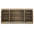 Topanga 68 Inch 4 Door Tv Console For Tvs Up To 80 Inches, No Assembly Required, Alabaster Finish Beige Primary Living Space 70 79 Inches 70 79 Inches Coastal,Rustic,Transitional Oak 75 Inches Wood