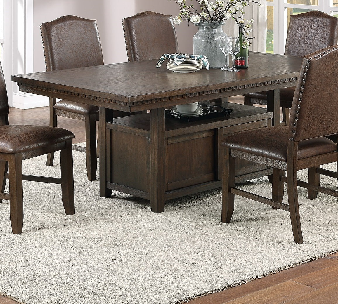 Dining Room Furniture Rustic Espresso Table W Storage Base Side Chairs 7Pc Dining Set Rustic Espresso Wooden Faux Leather Upholstered Seats Chair Espresso Wood Dining Room Solid Wood Pine Rectangular Dining Table With Chair Upholstered Chair Wood