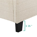 Queen Size Beige Tufted Upholstered Platform Bed Box Spring Required Queen Beige Wood Bedroom Contemporary,Modern,Transitional Bed Frame Foam Polyester Polyester