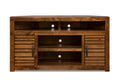 Sausalito 52 Inch Corner Tv Stand Console For Tvs Up To 55 Inches, No Assembly Required, Whiskey Finish Dark Brown Brown Primary Living Space 40 49 Inches 50 59 Inches Rustic,Transitional Alder 55 Inches Wood