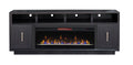 Sunset 83 Inch Electric Fireplace Tv Stand For Tvs Up To 95 Inches, Minimal Assembly, Black Finish 41 50 Electric No Black 400 Vent Free Primary Living Space Contemporary,Modern Poplar Yes Insert Wood Electric
