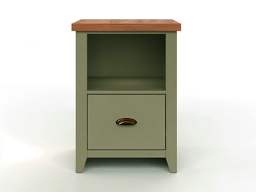 Vineyard 22 Inch 1 Drawer File, No Assembly Required Sage Green And Fruitwood Finish Filing Cabinets 1 2 Drawers Green Office Drawers Included Coastal,Farmhouse Poplar Wood