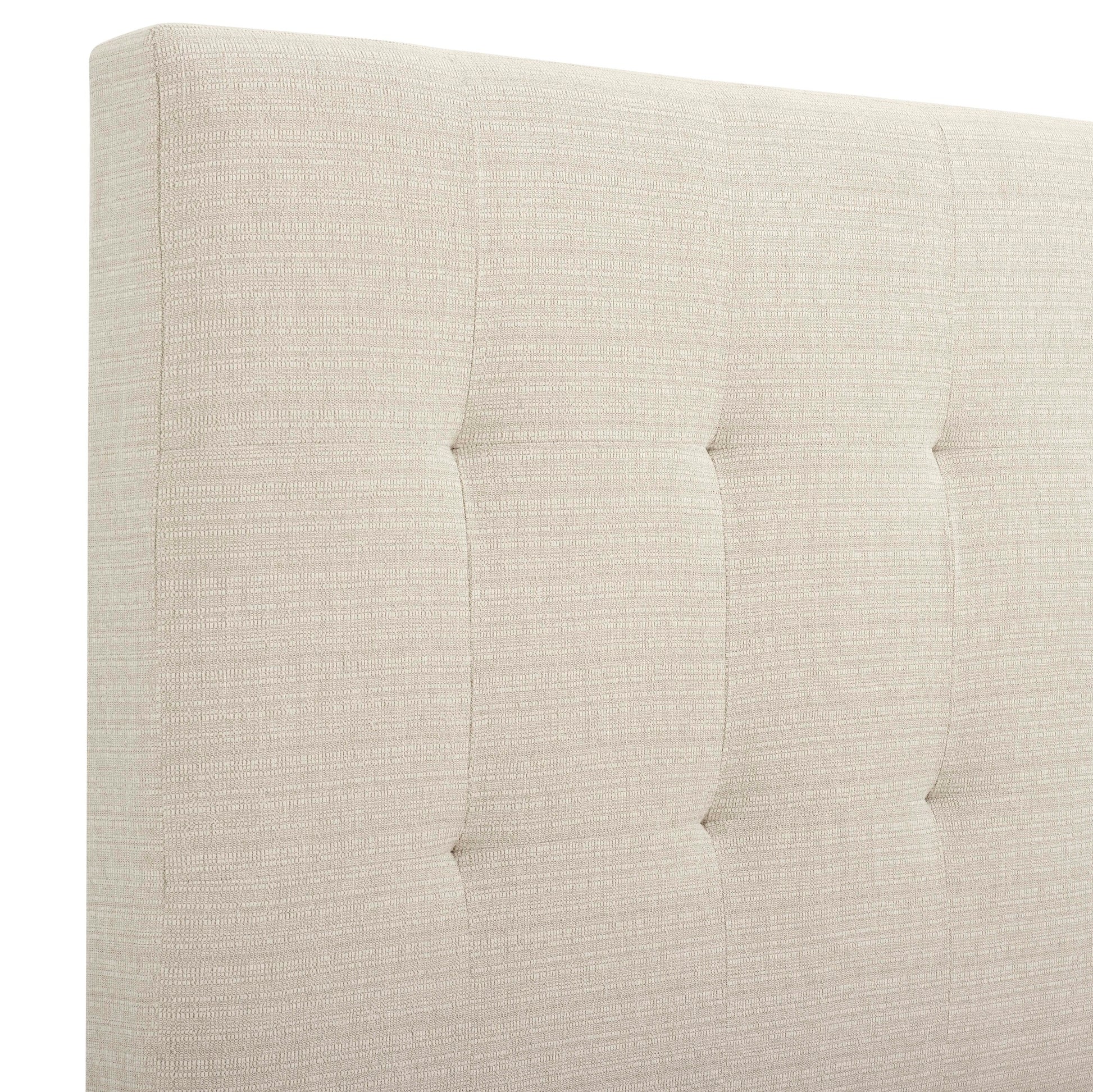 Queen Size Beige Tufted Upholstered Platform Bed Box Spring Required Queen Beige Wood Bedroom Contemporary,Modern,Transitional Bed Frame Foam Polyester Polyester