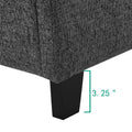 King Size Charcoal Grey Upholstered Platform Bed Box Spring Required King Grey Wood Bedroom Contemporary,Modern,Transitional Bed Frame Foam Polyester Polyester