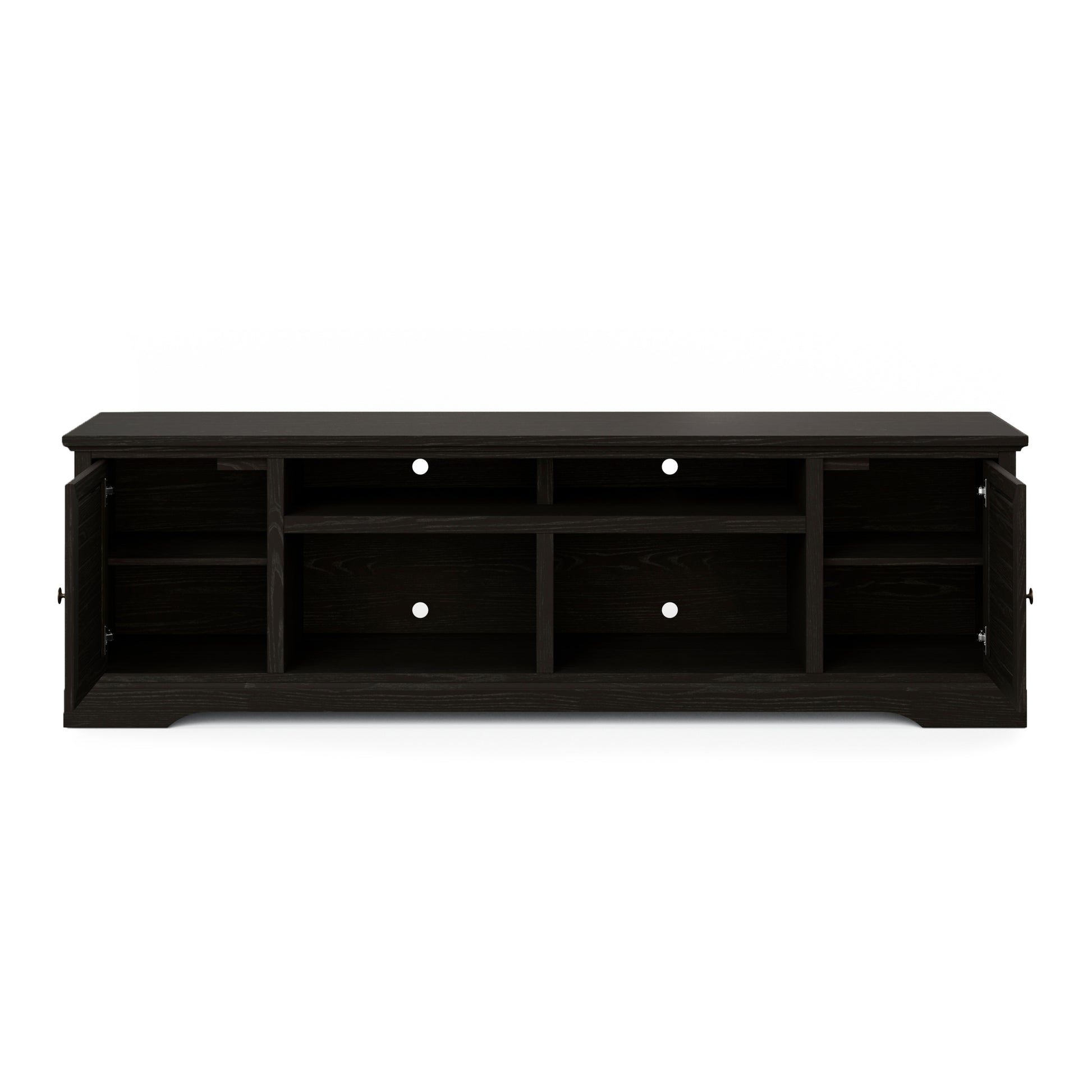Topanga 83 Inch Tv Stand Console For Tvs Up To 95 Inches, No Assembly Required, C Finish Black Primary Living Space 90 Inches Or Larger 90 Inches Or Larger Coastal,Rustic,Transitional Oak 85 Inches Wood