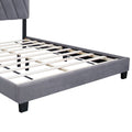 Gray Queen Size Adjustable Upholstered Bed Stain Resistant And Durable, Modern Style Box Spring Not Required Queen Gray Wood Espresso Bedroom Contemporary,Minimalist,Modern,Shabby Chic Rubberwood Adjustable Bedbase Fiber Foam And Polyester Fiber Pad