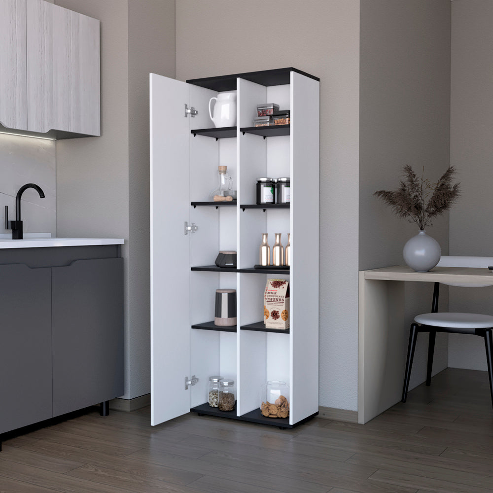 Multistorage Kitchen Pantry Lane, Kitchen, White Black White Black Particle Board Engineered Wood