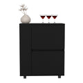 Bar Cart Belleville, Living Room, Black Black Particle Board Engineered Wood