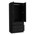 Armoire Ramey, Bedroom, Black Black Particle Board Engineered Wood