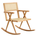 Solid Wood Imitation Rattan Rocking Chair Allows You To Relax Quietly Indoors And Outdoors, Enhancing Your Sense Of Relaxation, Suitable For Balconies, Gardens, And Camping Sites Natural Wood Solid Wood